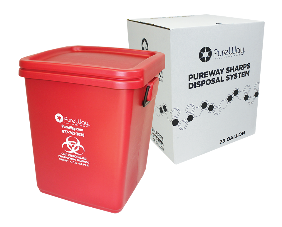 Safe Needle Disposal - Collection Bin 28 Gallon